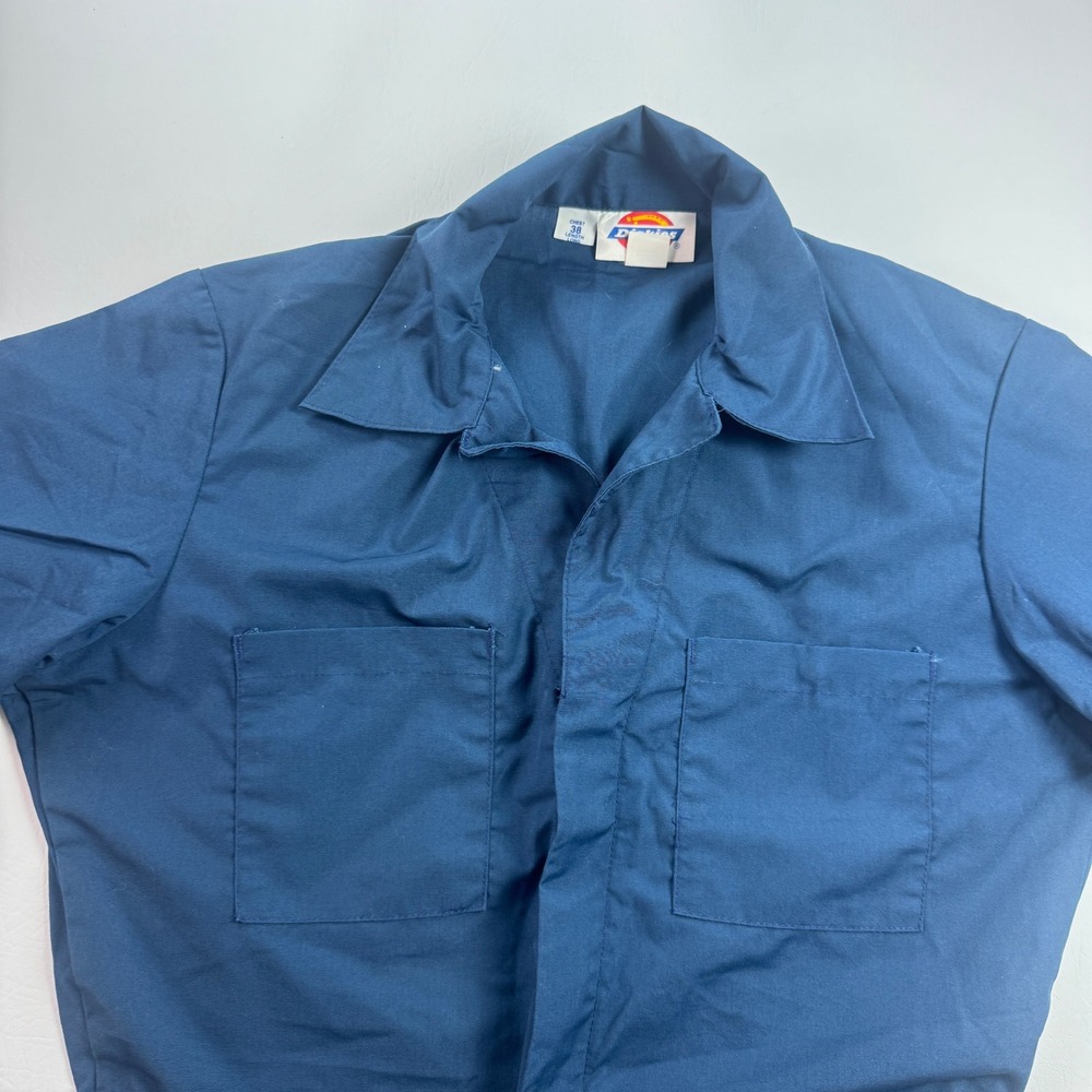 Dickies Coveralls Short Sleeve Utility Workwear Jumpsuit Navy Blue Mens 38 Long - Picture 12 of 16